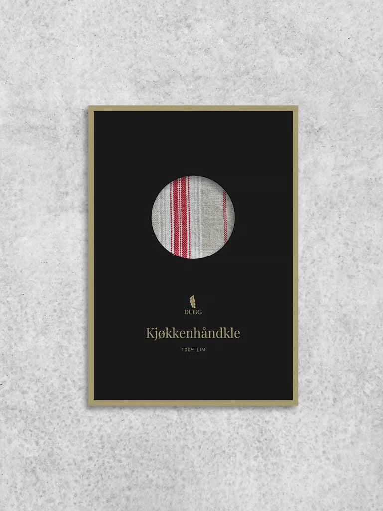 Kjøkkenhåndkle med røde striper