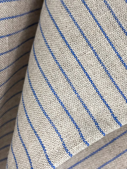 Kjøkkenhåndkle i naturfarge med smale, blå striper