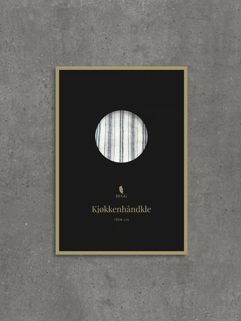 Hvitt kjøkkenhåndkle med striper