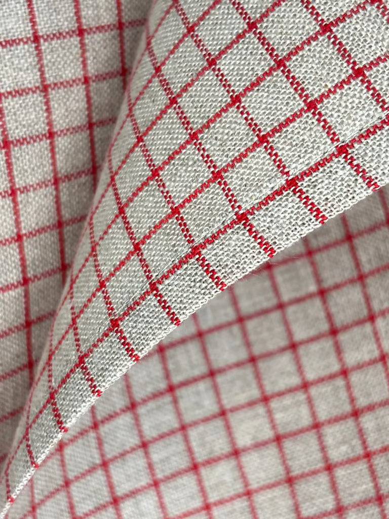 Kjøkkenhåndkle med små røde ruter