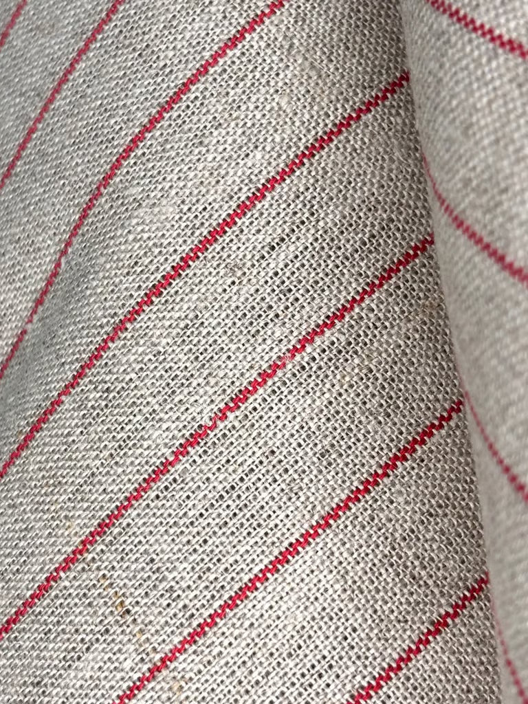 Kjøkkenhåndkle i naturfarge med brede røde striper