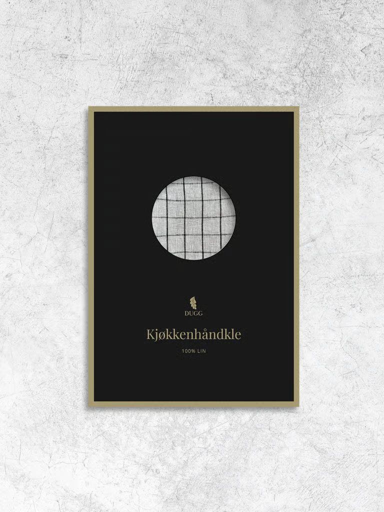 Grått, rutete kjøkkenhåndkle