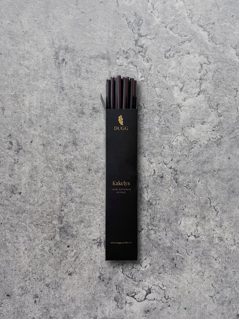 Svarte kakelys i bivoks (20 stk.)