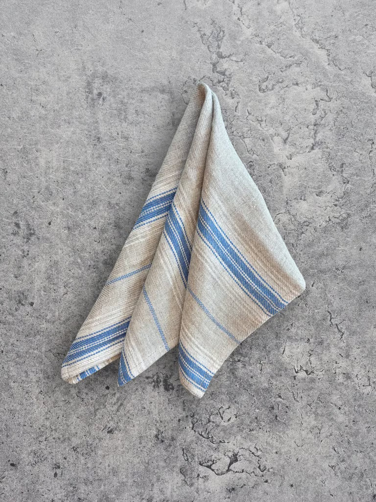 Linserviett med blå striper 45x45 cm