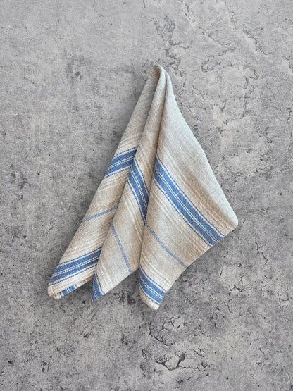 Linserviett med blå striper 45x45 cm