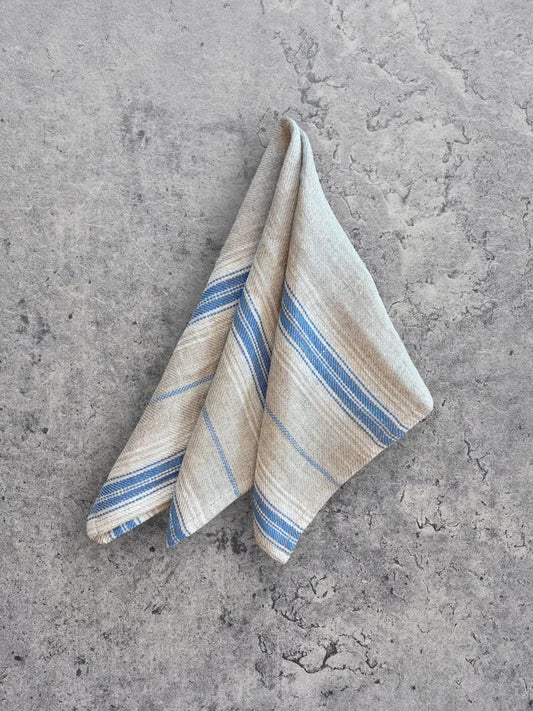 Linserviett med blå striper 45x45 cm