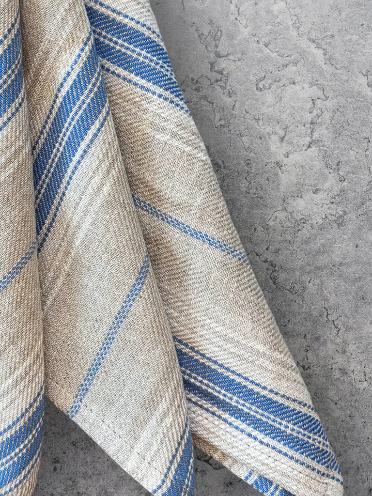 Linserviett med blå striper 45x45 cm