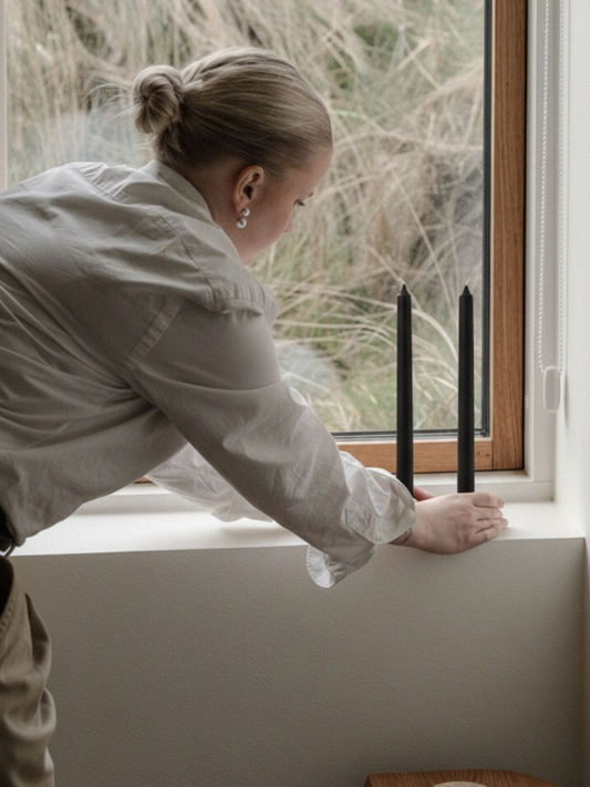 Svarte bivokslys (4 stk.)