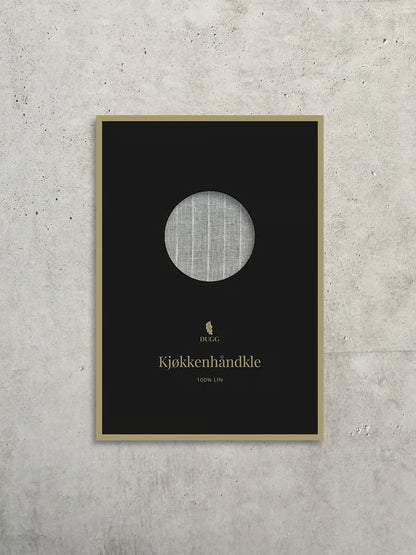 Naturfarget linhåndkle med striper