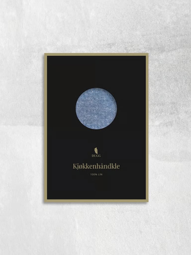 Blå kjøkkenhåndkle