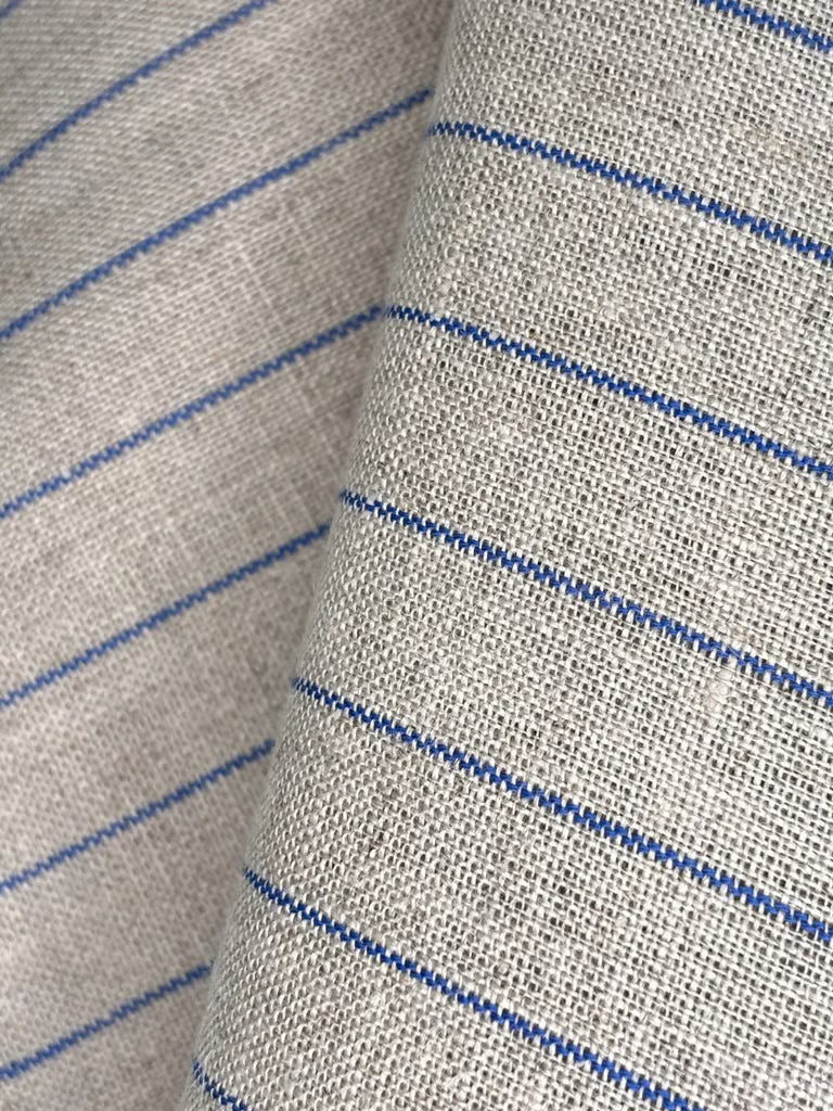 Kjøkkenhåndkle i naturfarge med brede, blå striper