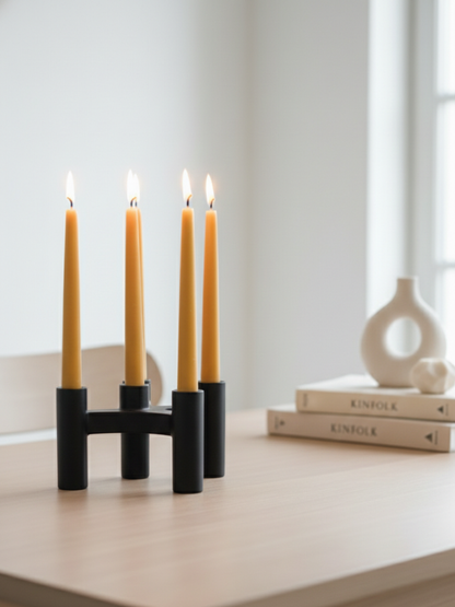 Kronelys av bivoks – 4 stk | Gull