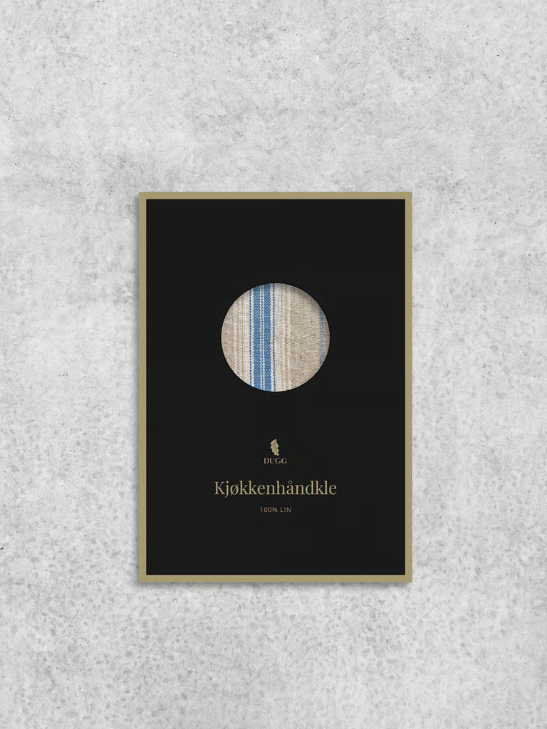 Kjøkkenhåndkle med blå striper