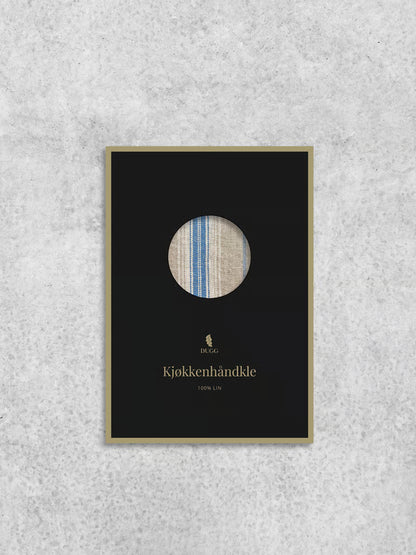 Kjøkkenhåndkle med blå striper