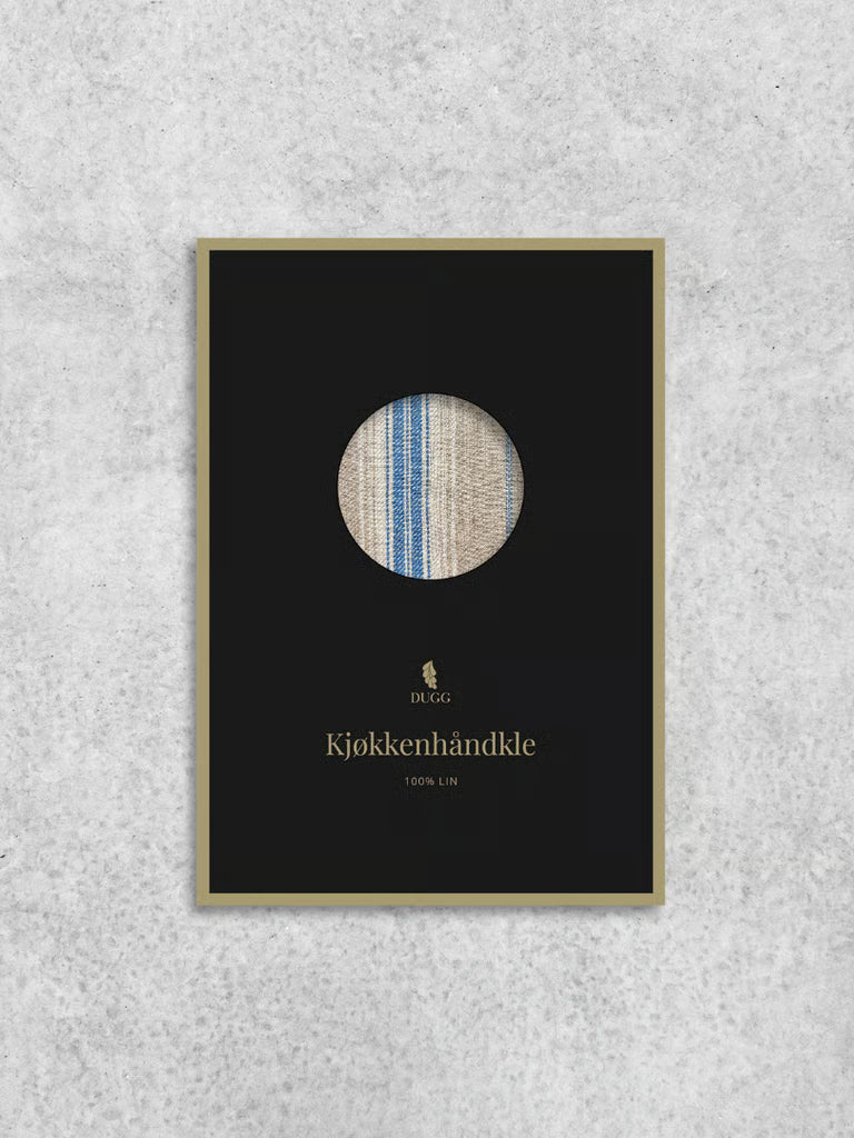 Kjøkkenhåndkle med blå striper