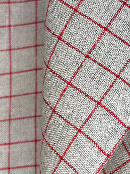 Kjøkkenhåndkle med store røde ruter