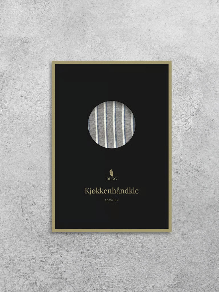 Stripete grått kjøkkenhåndkle