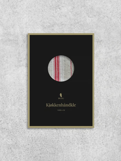 Kjøkkenhåndkle med røde striper