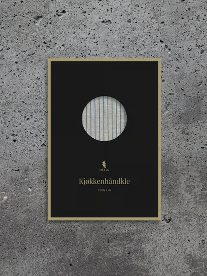 Kjøkkenhåndkle i 100 % lin, pakket i premium svart gave eske.