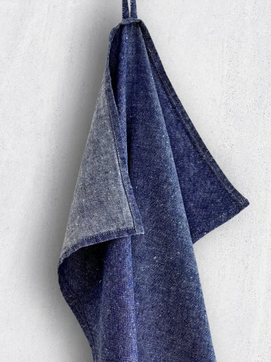 Blå kjøkkenhåndkle