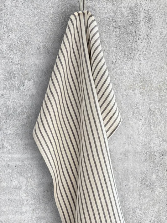 Kjøkkenhåndkle med smale, svarte striper