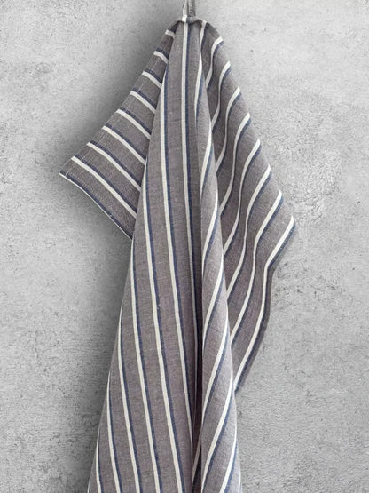 Stripete grått kjøkkenhåndkle