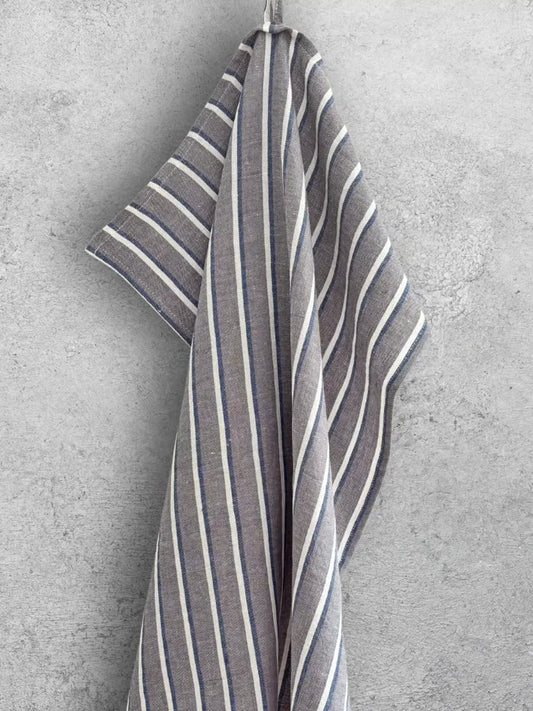 Stripete grått kjøkkenhåndkle