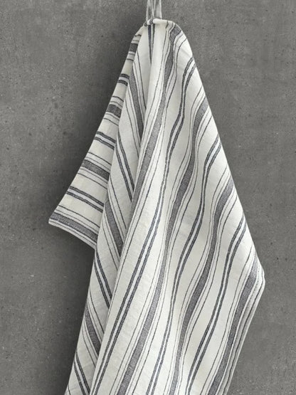 Hvitt kjøkkenhåndkle med striper