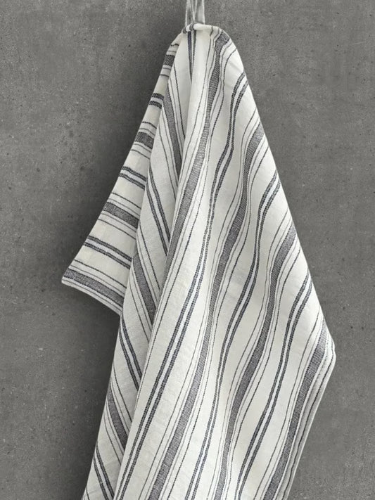 Hvitt kjøkkenhåndkle med striper
